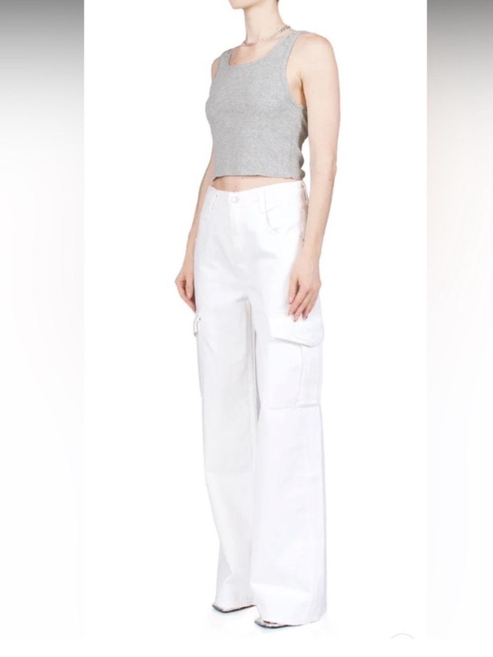 Agolde Milkshake White High-Rise Minka Cargo Pants Sz. 29